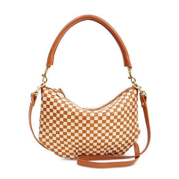Clare V Tan and Cream Checkered Crossbody Bag RARE NWT - Picture 1 of 11
